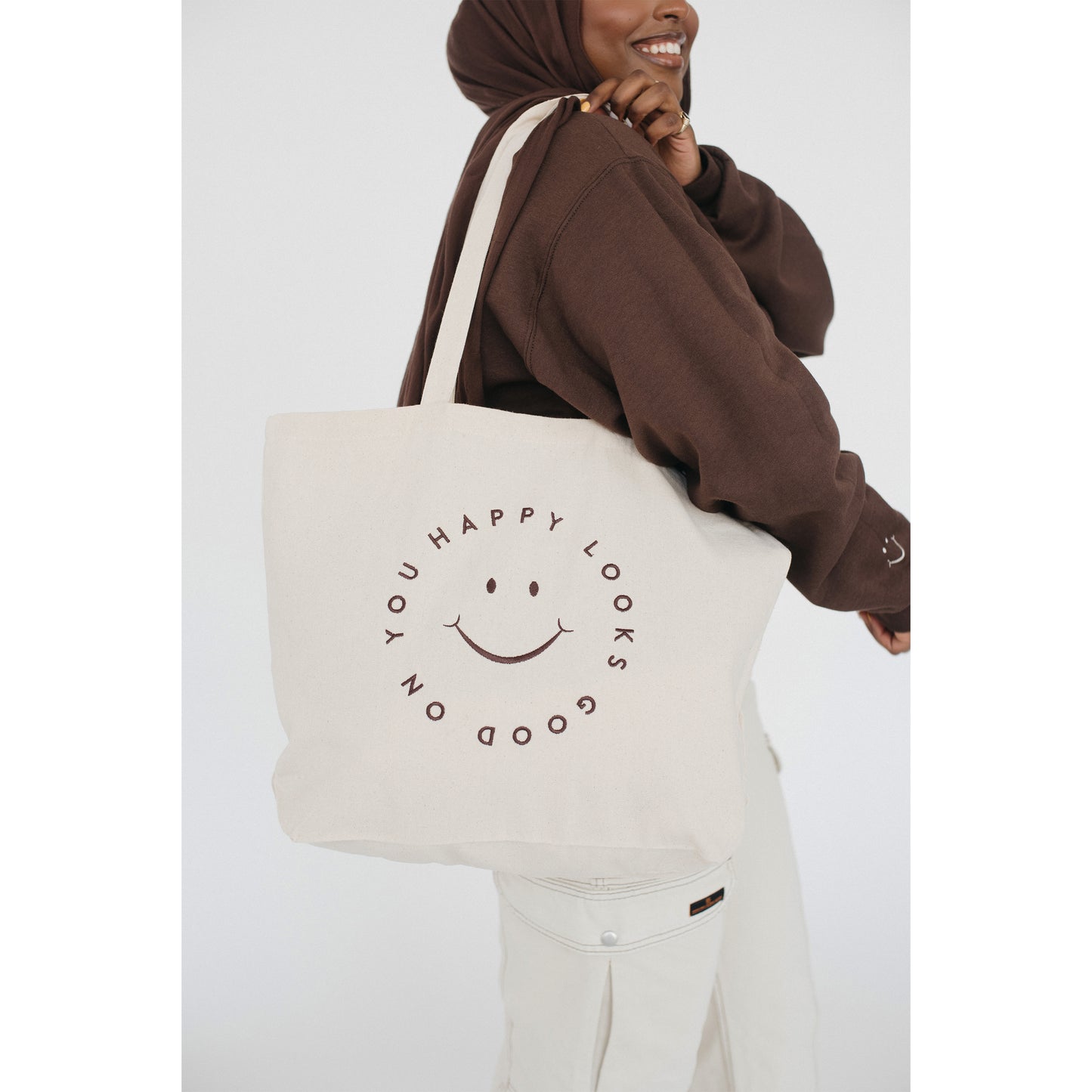 Happy Looks Good On You Tote